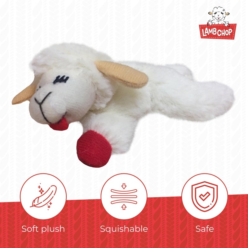 Multipet Lamb Chop Cat Plush Toy w/Catnip - Small Cat Chew Toy for All Cats - Extra Soft Plush Cat Toy - Stuffed Animal Kitten Toy for Cuddling & Playing - Cute Pet Toy (4â€, Cream) - Image 3